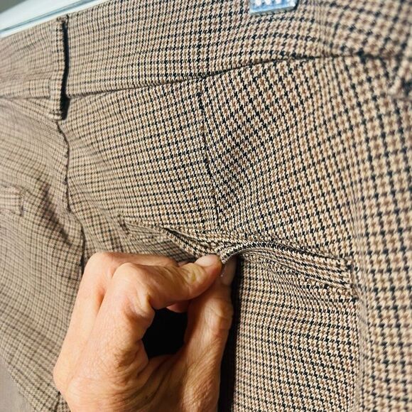 Old Navy High Rise Pixie Skinny Pants Gold Brown Houndstooth Sz 8 - Picture 8 of 10